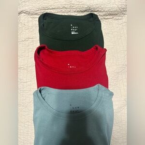 aWomen's Long Sleeve Tees - pack of 3/ Green, Red, Blue